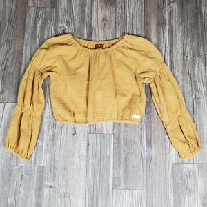 7 For All Mankind Womens Long Sleeve Crop Top